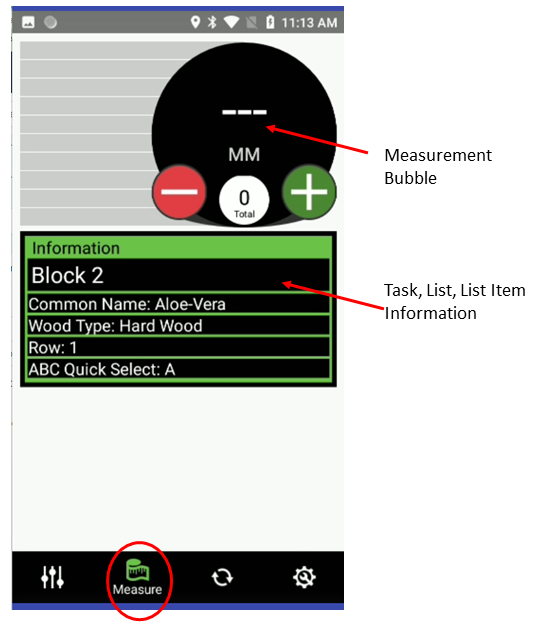 Picture of InstaCaliper measurement screen
